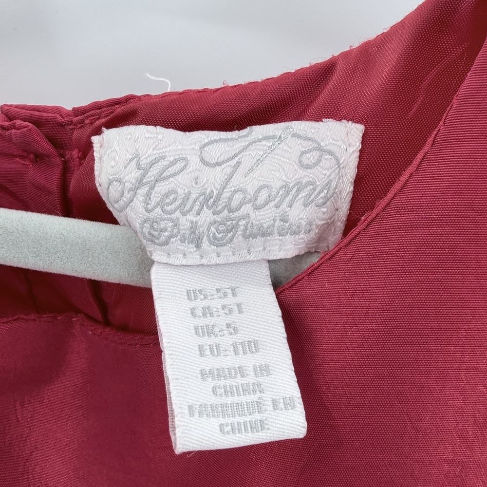 Girls Holiday Party Dress Red Tulle Satin Heirlooms Polly Flinders Girls 5T Xmas - Picture 3 of 12